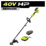 40V HP Brushless 16 in. Cordless Carbon Fiber Shaft Attachment Capable String Trimmer with 4.0 Ah Battery and Charger - Retail: $149