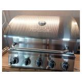 5-Burner Propane Gas Grill in Stainless Steel with Side Burner and Condiment Rack - Retail: $249