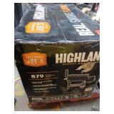 Highland Offset Charcoal Smoker and Grill with 900 sq. in. Cooking Area in Black - Retail: $404