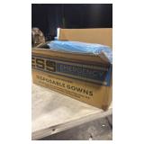 100 Pack Blue Disposable Gowns PPE Unisex Healthcare Use - Retail: $0