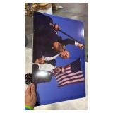 ArtWorks Decor Donald Trump Assassination Attempt Fight Picture on Stretched Canvas Wall Art, Ready to Hang! 18x24 - Retail: $0