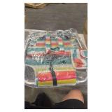 5-Position Aluminum Lay Flat Tall Beach Chair, Compact Portable Backpack Beach Chair for Adults with Cooler Pouch, Storage Pouch, Towel Bar, Holder, Multicolor Stripe - Retail: $0
