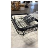Expandable Dish Drying Rack Over The Sink, Adjustable Dish Rack in Sink, Rustproof Dish Drainer for Kitchen Counter, Dish Strainer with Utensil Holder, Standard Size - Retail: $0