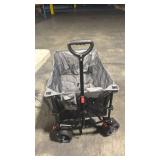 Hikenture Collapsible Wagon Cart, 330lbs Capacity Beach Wagons with Big Wheels for Sand, Heavy Duty Foldable Cart with Brakes, Portable Utility Folding Garden Cart for Outdoor - Retail: $0