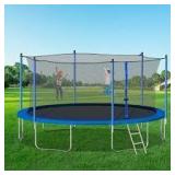 14ft Outdoor Trampoline with Safety Enclosure (corner of box was ripped, but appears everything was there)