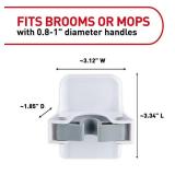 Command Broom and Mop Grippers, 3 Hangers and 4 Command Strips, Damage-Free Hanging Wall Mount Broom and Mop Holder, Household Cleaning Organizer for Organization and Storage, Holds up to 4 lb