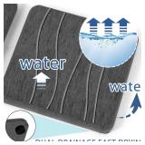 APPEARS NEW - 2PCS Water Absorbing Stone Tray, Fast Drying Stone Sink Tray, Water Absorbent Diatomite Trays, Stones Soap Trays, Diatomite Coasters for Kitchen Sink Bathroom Counter, Hand Soap Dish & H