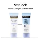 APPEARS NEW - Neutrogena Ultra Sheer Dry-Touch Sunscreen For Face & Body, SPF 45 Broad Spectrum UVA/UVB Protection, Lightweight Water Resistant & Non-Greasy, Travel Size Sunscreen, 3 fl. oz 2 pack