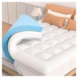FACTORY SEALED - AprLeaf Pillow Top Mattress Topper Queen Size, 3 Inch Dual Layer Mattress Topper, 1 Inch Cooling Pillow Topper and 2 Inch Gel Memory Foam Mattress Topper for Back Pain