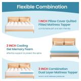 FACTORY SEALED - AprLeaf Pillow Top Mattress Topper Queen Size, 3 Inch Dual Layer Mattress Topper, 1 Inch Cooling Pillow Topper and 2 Inch Gel Memory Foam Mattress Topper for Back Pain