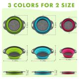 Silicone Collapsible Colander Sink Colander Collapsible Camping Versatile Collapsible Strainer Sink strainer basket over Sink Strainer (Red Green Blue)