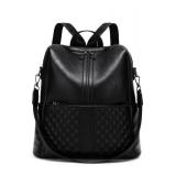 sqlp Daily Use Backpack Purse for Women Vegan Leather Travel Back Pack Fashion Multipurpose Design Shoulder Bags Handbag(Black)