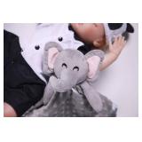Pro Goleem Elephant Security Blanket, Soft Lovey Unisex Lovie Baby Gifts for Newborn Boys and Girls Snuggle Toy Stuffed Animal Grey 16 Inch