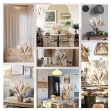 Natural Pampas Grass 8kind Grass Mix Bouquet | Dried Pampas Bouquet for Wedding Boho Flowers Home Table Decor Desk Decor, Rustic Farmhouse Decor.