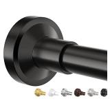 Bonpally Adjustable Tension Curtain Rod, 32-75 Inches Non-Slip Stainless Steel Shower Curtain Rod, Rust-Resistant Telescoping Rod for Bathroom, Kitchen, Dorm, RV, No Drilling, Easy to Install, Black