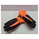 MAGARROW Kids Winter Warm Gloves Windproof Water-Resistant Snow Boys Girls Sport Gloves (Neon Orange, 4-6 Years)