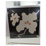 FACTORY SEALED - 3Pcs Framed Abstract Floral Wall Art Paintings Modern Black and White Botanical Poster Prints Sizes: Beige 23.5x12", Black & White 23.5"x15.75, Flower 23.5"x23.5"