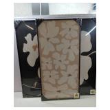 FACTORY SEALED - 3Pcs Framed Abstract Floral Wall Art Paintings Modern Black and White Botanical Poster Prints Sizes: Beige 23.5x12", Black & White 23.5"x15.75, Flower 23.5"x23.5"