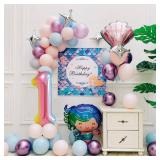 APPEARS NEW - Smlpuame 40 Inch Number 1" Balloons Rainbow Gradient Large Number 1 Balloons, Digital Balloons for Birthday Party Celebration Decorations, Helium Foil Number Balloons for Wedding Anniver