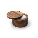 Ironwood Gourmet 28221 Appalachian Salt Cellar, Acacia Wood, 4 x 4 x 2.5 inches, Light Brown