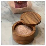 Ironwood Gourmet 28221 Appalachian Salt Cellar, Acacia Wood, 4 x 4 x 2.5 inches, Light Brown