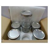 APPEARS NEW - Miuyhji Wide Mouth Mason Jars 16 oz with Lids [6 Pack], Canning Jars with Metal Airtight Lids and Bands, 16 oz Glass Jars for Fermenting, Pickling, Freezing, Preserving, Meal Prep, Jar D