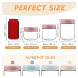APPEARS NEW - MOLADRI 4 Pack Glass Clear Storage Canister with Airtight Lid, 12oz Overnight Oats Containers, Small Cute Decorative Pantry Jar for Snacks, Yogurt, Cereal, Fruit, Salad, Spice, Sugar, Co