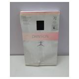 Danskin Girls Footed Black Opaque Tights (Size Large)