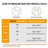Soft Foam Neck Brace Universal Cervical Collar, Adjustable Support Brace for Sleeping - Relieves Pain and Spine Pressure, Neck Collar After Whiplash or Injury (Black, 3 Depth, M)