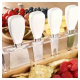 APPEARS NEW - NEW hecef Large Charcuterie Board Set of 13, A Bamboo Cheese Board and Snack Tray, 2 Ceramic Bowls, 4 Server Forks, 4 Knives Set, Appetizer Platter for Birthdays, Weddings, Housewarming