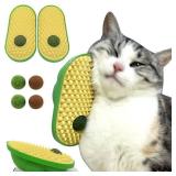APPEARS NEW - miwoowim 2 Pcs Catnip Toys Balls That Stick on Wall,Cat Toy Ball, Catnip Ball for Cats Lick,Cat Face Scratchers Brush Rubbing Post, (Yellow)