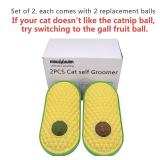 APPEARS NEW - miwoowim 2 Pcs Catnip Toys Balls That Stick on Wall,Cat Toy Ball, Catnip Ball for Cats Lick,Cat Face Scratchers Brush Rubbing Post, (Yellow)
