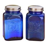 APPEARS NEW - Miles Kimball Cobalt Blue Depression Style Glass Salt & Pepper Shakers