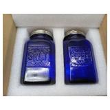 APPEARS NEW - Miles Kimball Cobalt Blue Depression Style Glass Salt & Pepper Shakers