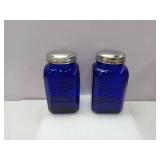 APPEARS NEW - Miles Kimball Cobalt Blue Depression Style Glass Salt & Pepper Shakers