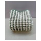 FRESHMINT Chunky Ombre Chenille Bathroom Rug 20x32", Water Absorbent Soft Bath Rugs for Bathroom Floor, Thick Non Slip Bath Mat Washable Quick Dry Shower Mats, Aqua Blue and White
