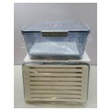 FACTORY SEALED - Hausavant Bread Box for Kitchen Countertop, Airtight Bread Container with Lid, Time Recording Dial, and Draining Board, Bread Storage for Homemade Bread, Toast, Cookies (1 Grey)