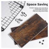 APPEARS NEW - Mefirt Fruit Bowl, Stackable Wall Mounted Fruit Basket of Smooth Wood Lid with 4 Banana Hanger Hooks, Metal Kitchen Counter Organizer for Snack, Fruit and Vegetable Storage, 11.8 * 7.9 *