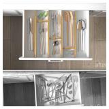 FACTORY SEALED - NEW EcoFives Adjustable Bamboo Drawer Dividers with Inserts, Expandable Spring-Loaded Drawer Organizer for Kitchen, Clothes, Tools, Silverware, Bamboo Organizer Separators - 4 Large P
