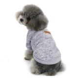Idepet Pet Dog Classic Sweater, Fleece Coat for Small,Medium,Large Dog,Warm Pet Dog Cat Clothes,Soft Puppy Customes 2 Color (XL, Grey)