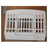 4-Panel Dog Playpen with Door, 35 x 35 x 24, Puppy Playpen, Dog Play Pen Indoors, Pet Fence, Puppies/Small Dogs, White