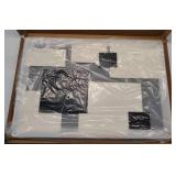 BASNLIFE Black and White Abstract Textured Wall Art, 3D Textured Sandstone Painting Wall Decor(36 L x 24" W)