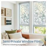 Window Privacy Film, 3D Decorative Stained Glass Static Cling Door Covering Sun Blocking Removable Vinyl Sticker, Crystal Icicles 35.4 in X 6.5 Feet