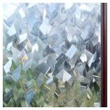 Window Privacy Film, 3D Decorative Stained Glass Static Cling Door Covering Sun Blocking Removable Vinyl Sticker, Crystal Icicles 35.4 in X 6.5 Feet