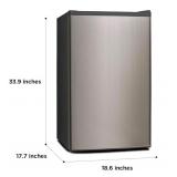 Midea Refrigerator, 3.3 Cubic Feet, Dented on the Outside and Inside. WORKS. - Retail: $278