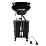 VEVOR Portable Shampoo Bowl, Shampoo Sink for Washing Hair with Electric Pump, Includes 2 Buckets 2 Showerheads, Drain Hose, Height and Angle Adjustable Portable Wash Bowl for Home Salon Use, Black - 