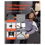 VEVOR Portable Shampoo Bowl, Shampoo Sink for Washing Hair with Electric Pump, Includes 2 Buckets 2 Showerheads, Drain Hose, Height and Angle Adjustable Portable Wash Bowl for Home Salon Use, Black - 