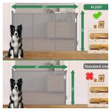Reinforced Retractable Baby Gate, Extra 38 Tall, Extends up to 63" Wide, Mesh Gate for Stairs, Dog Gate, Child Pet Gate for Stairs, Doorways, Hallways, Indoo (Gray) - Retail: $30"