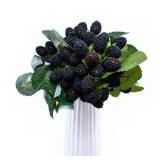 M2cbridge 4PCS Artificial Raspberry Red Berry Strawberry Faux Fruit BlackBerry Props Table Decoration (Black)