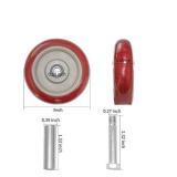 3-Inch Red Polyurethane Caster Wheel with Mounting Hardware